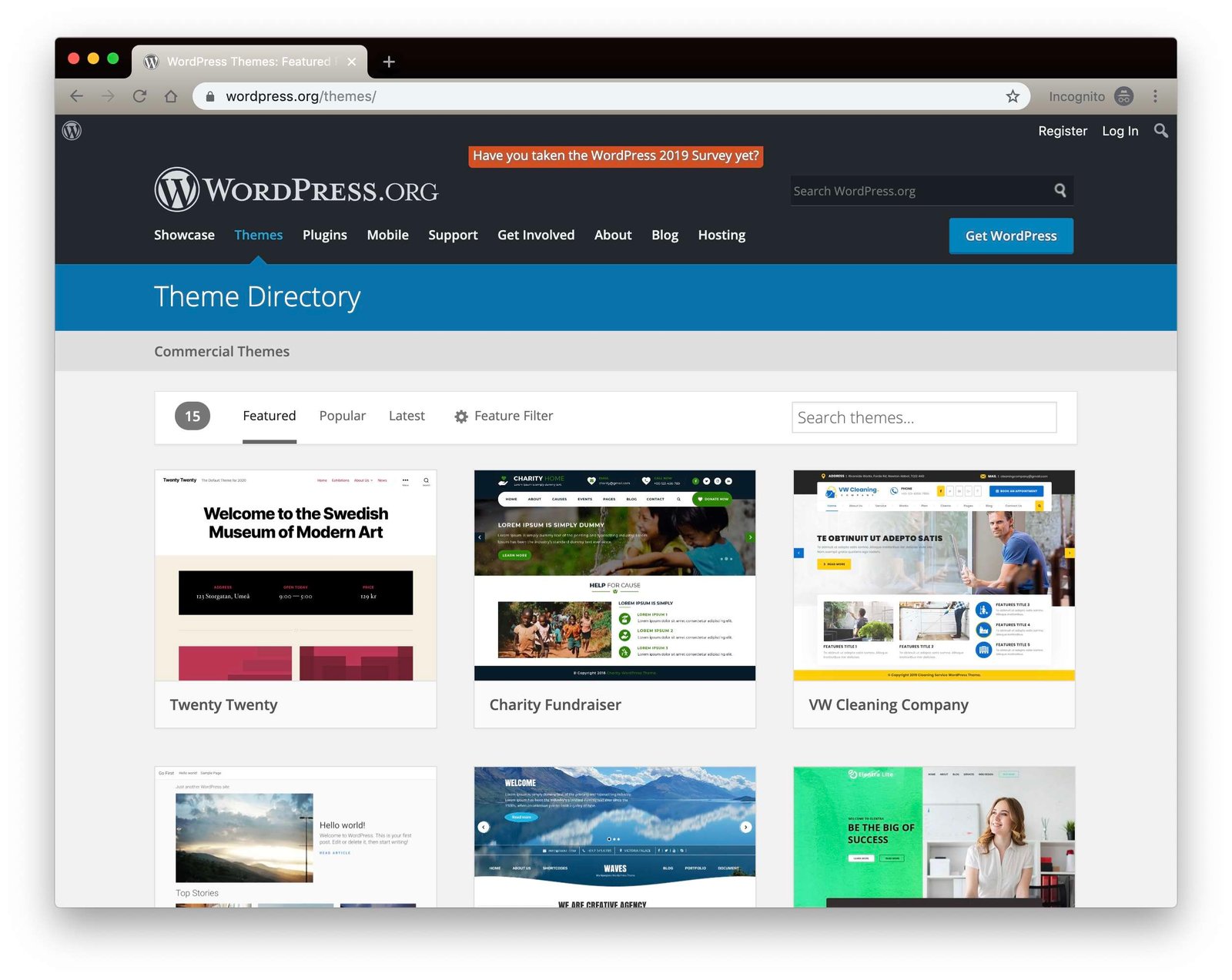 WordPress.org Theme Search