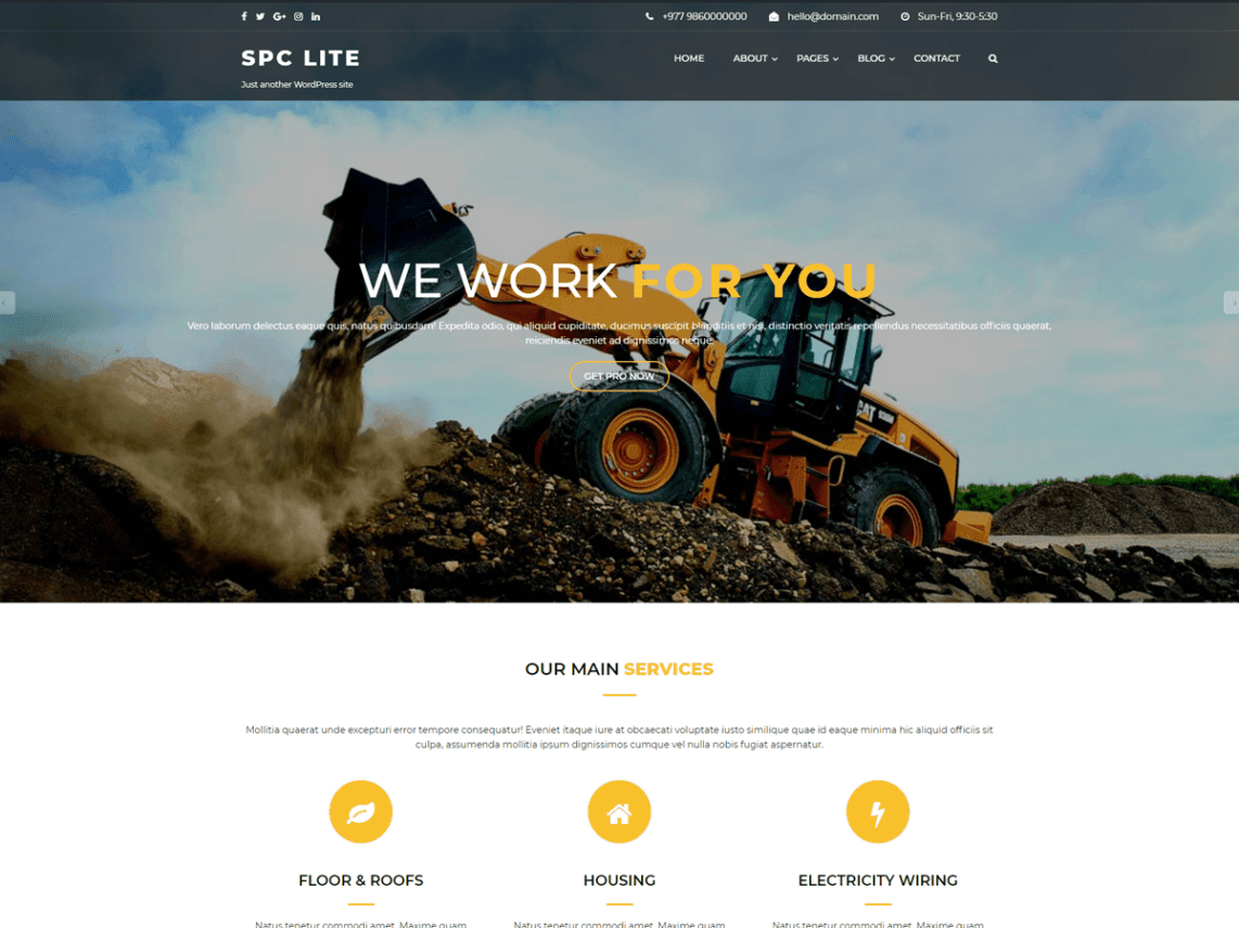 Free Construction WordPress Themes