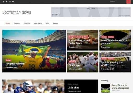 bootstrap news WordPress theme