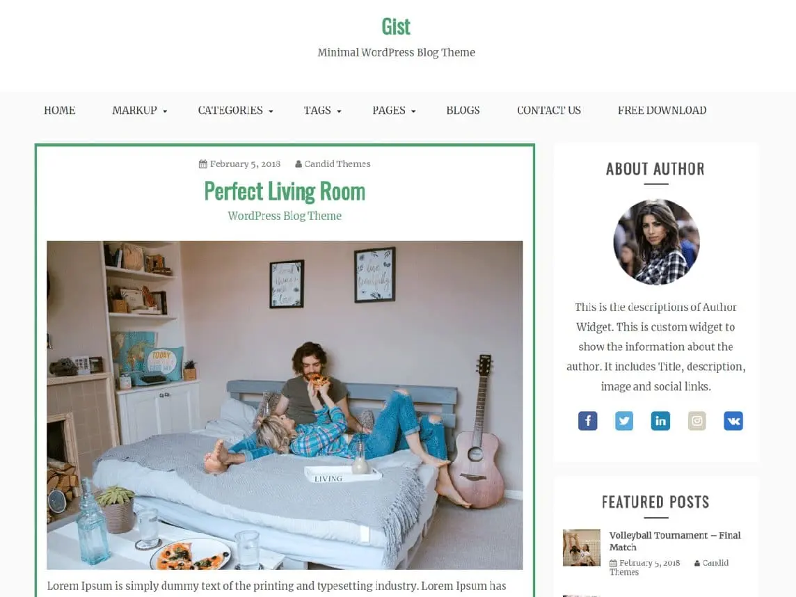 Gist is one of the best WordPress blog themes