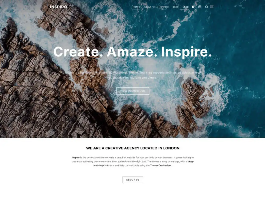 Inspiro is one of the best WordPress photography themes