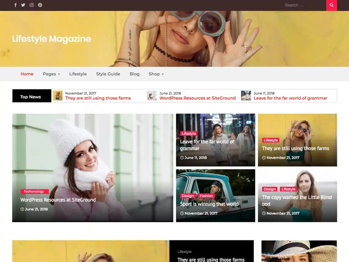 Lifestyle Magazine WordPress theme