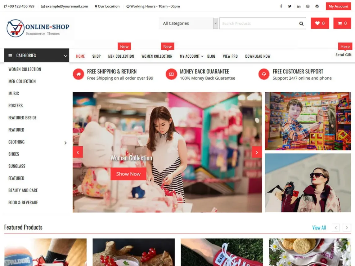 Online Shop belongs to the Best WordPress Ecommerce themes