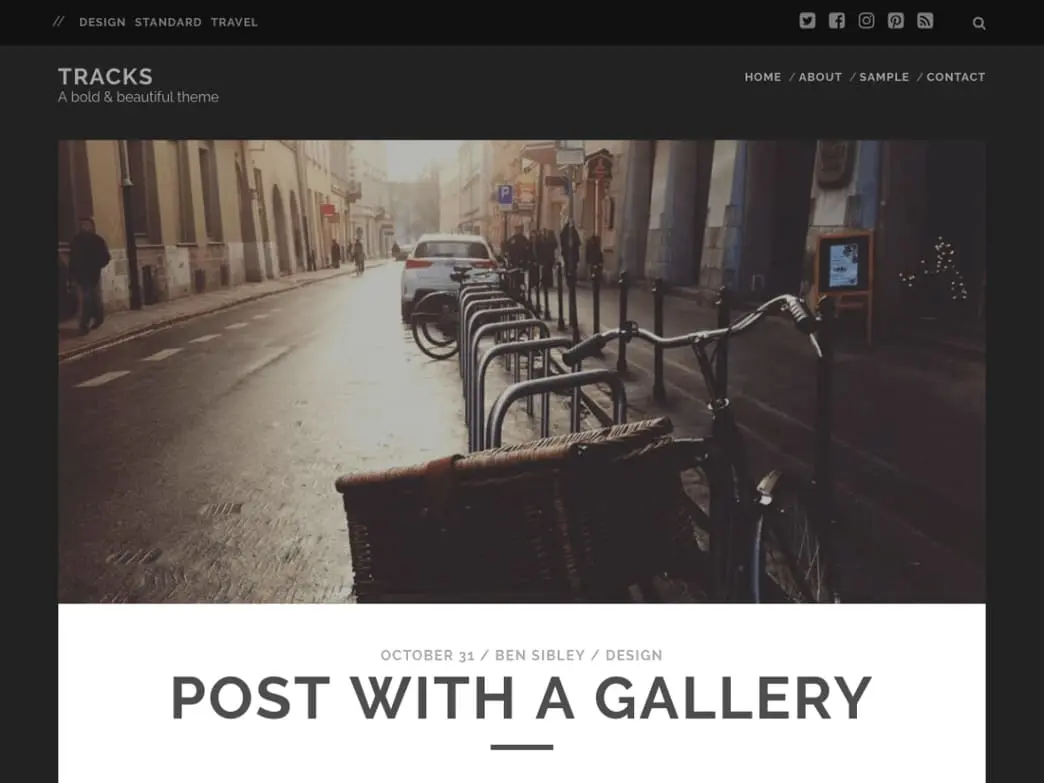 Tracks is one of the best WordPress photography themes