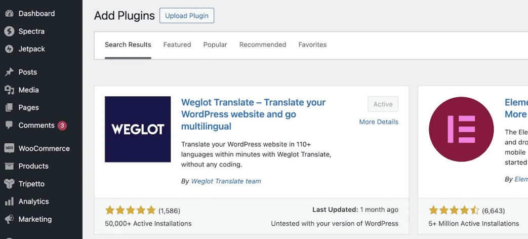 Translate WordPress Website: Install Weglot plugin