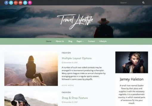 Travel Lifestyle WordPress theme